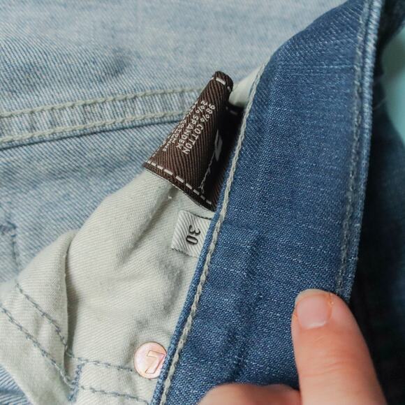 7 For All Mankind Standard Straight Leg Button Fly Mens Jeans Size 30 Waist - Picture 6 of 10